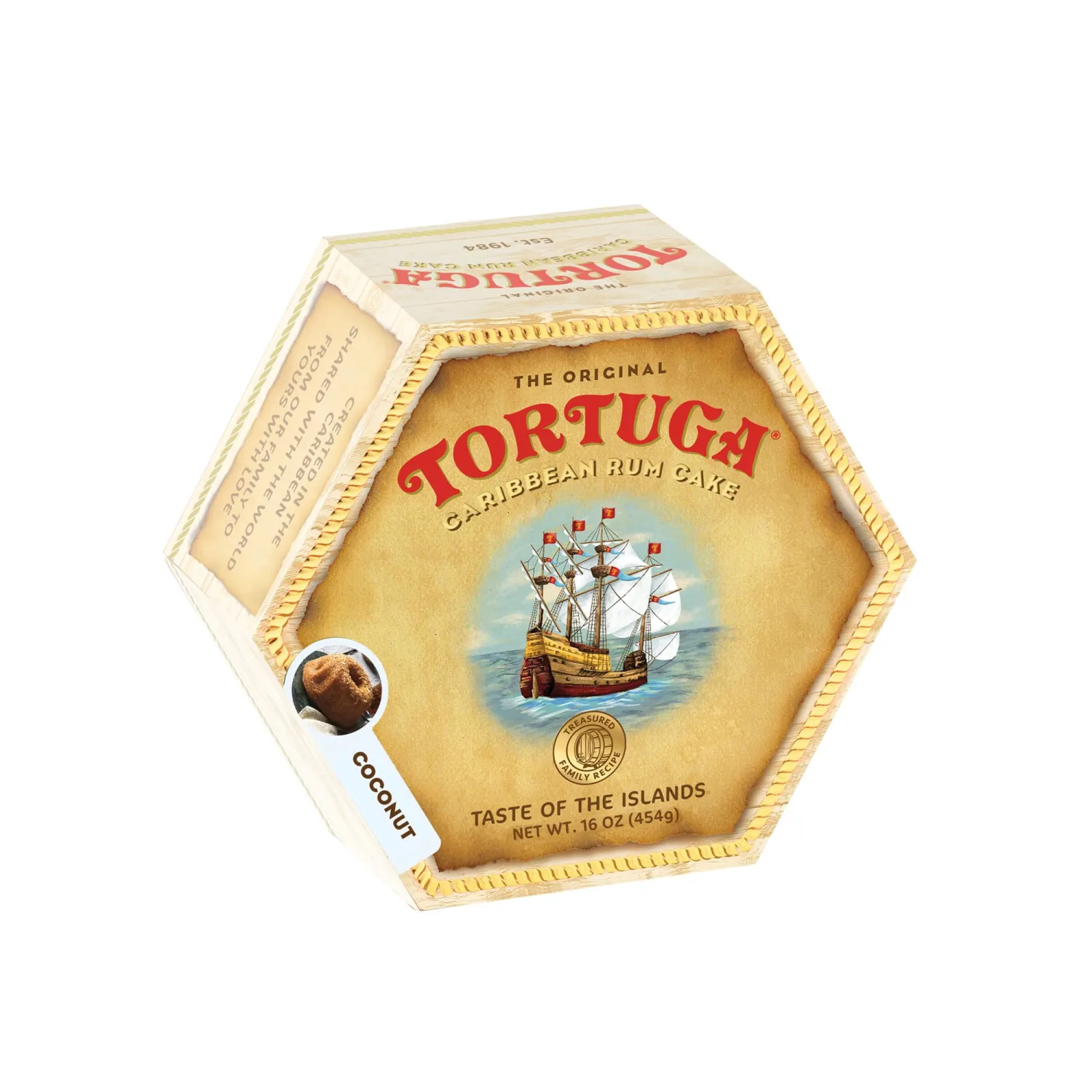 TORTUGA Caribbean Coconut Rum Cake - 16 oz Rum Cake - The Perfect Premium Gourmet Gift for Gift Baskets, Parties, Holidays, and Birthdays