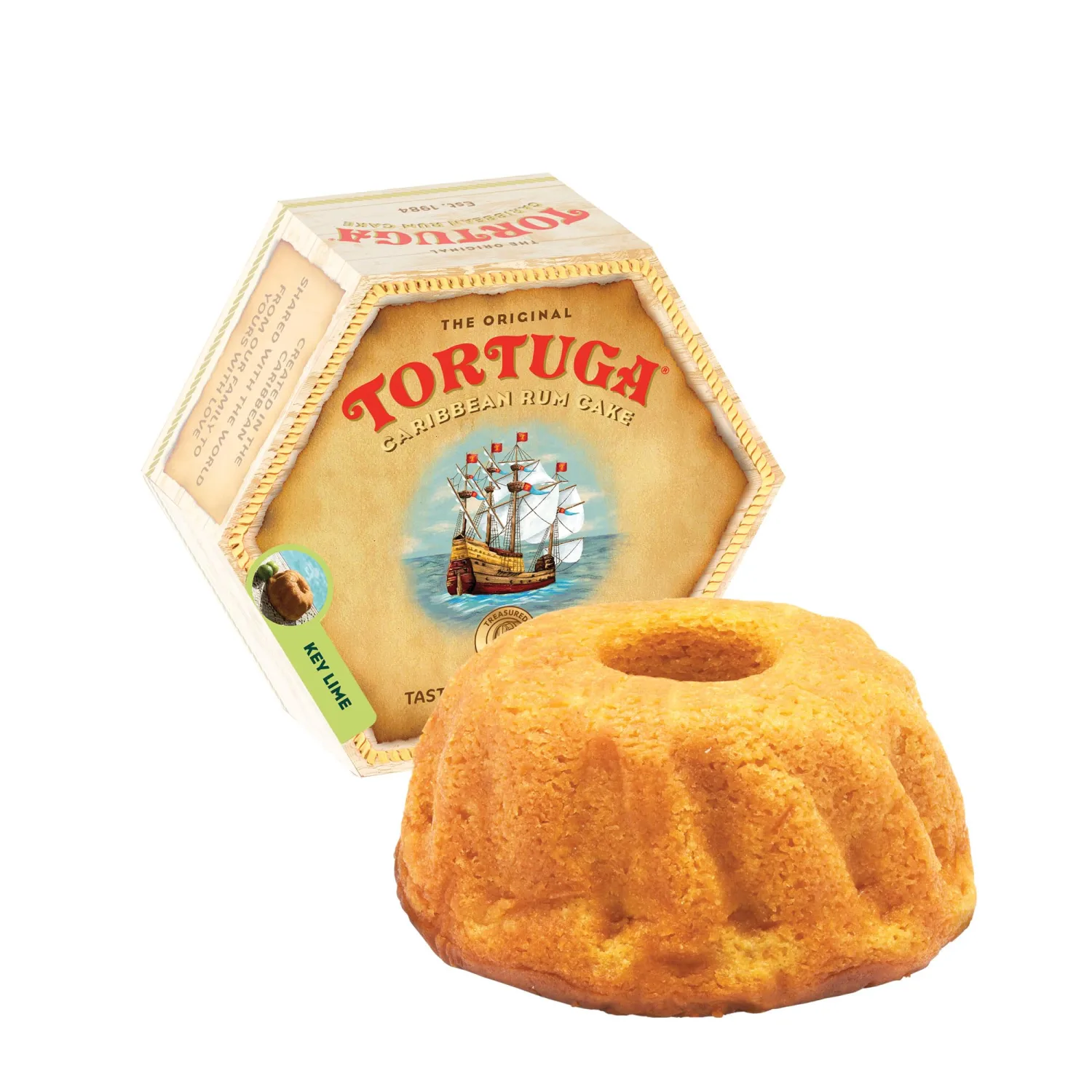TORTUGA Caribbean Key Lime Rum Cake - 4 oz Rum Cake - The Perfect Premium Gourmet Gift for Gift Baskets, Parties, Holidays, and Birthdays