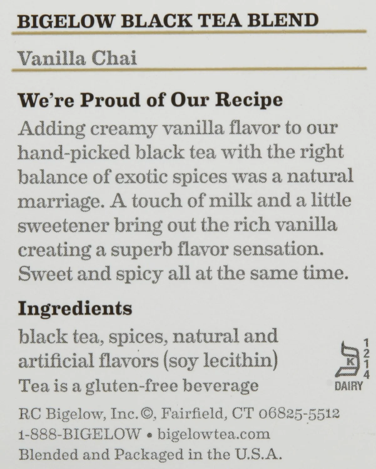 Bigelow Vanilla Chai Tea Bags - 20 ct - 3 pk