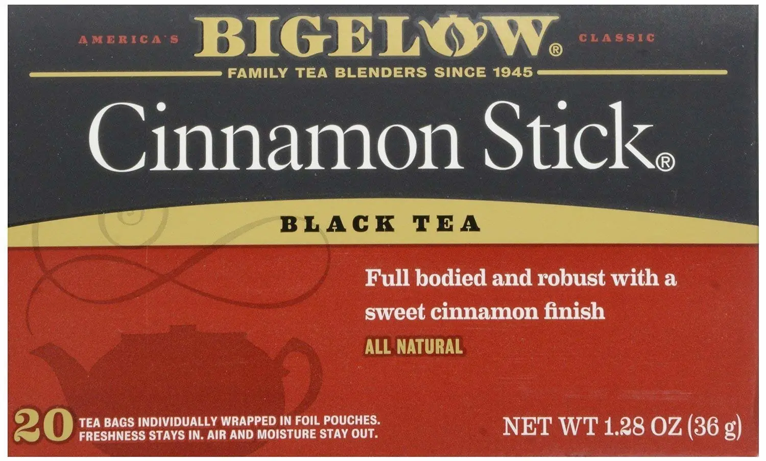 Bigelow Tea Black Tea Cinnamon Stick (2 Boxes 40 Total Bags)