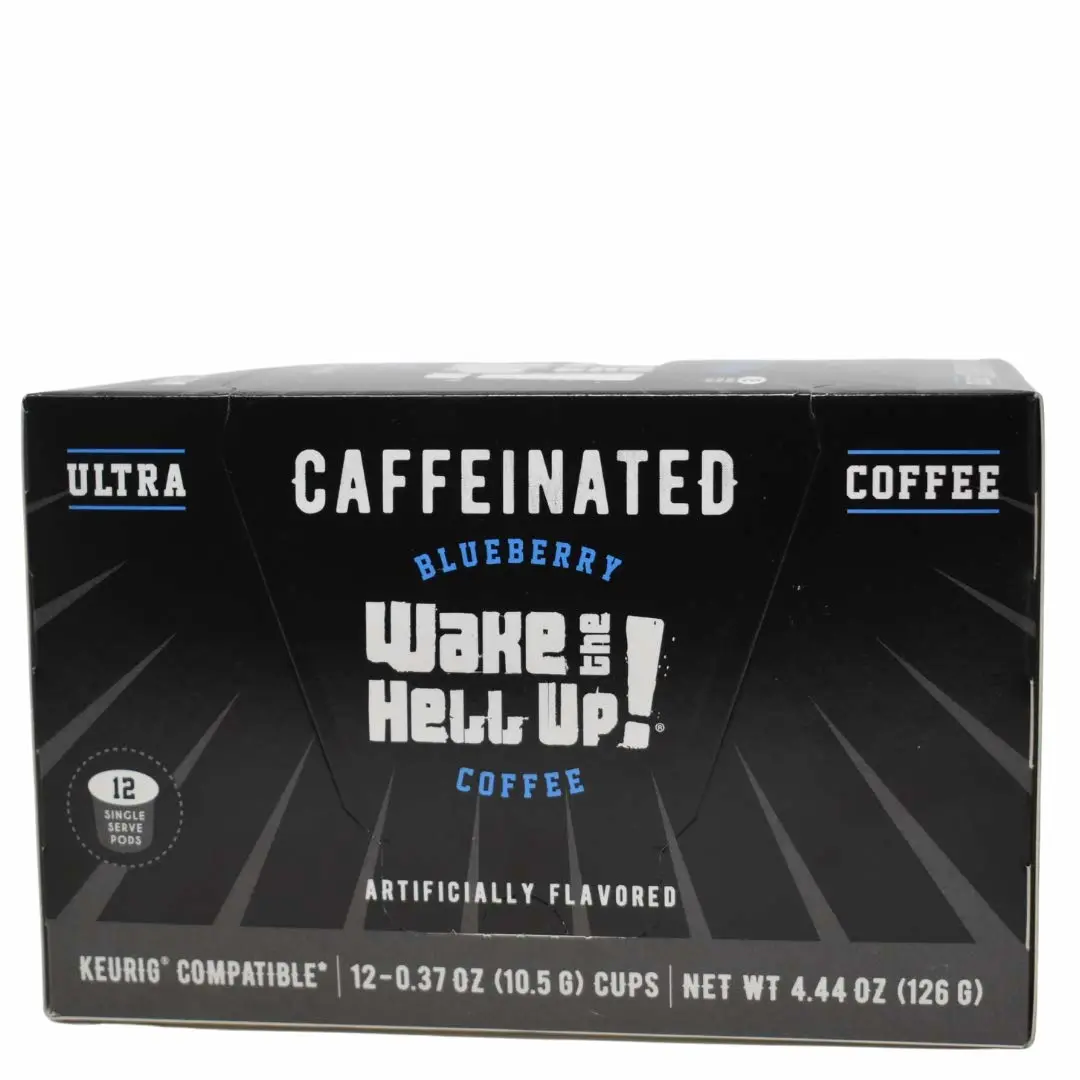 Wake The Hell Up! Ultra-Caffeinated Blueberry Flavored Single Serve Coffee, 12 Pods, 2.0 Compatible
