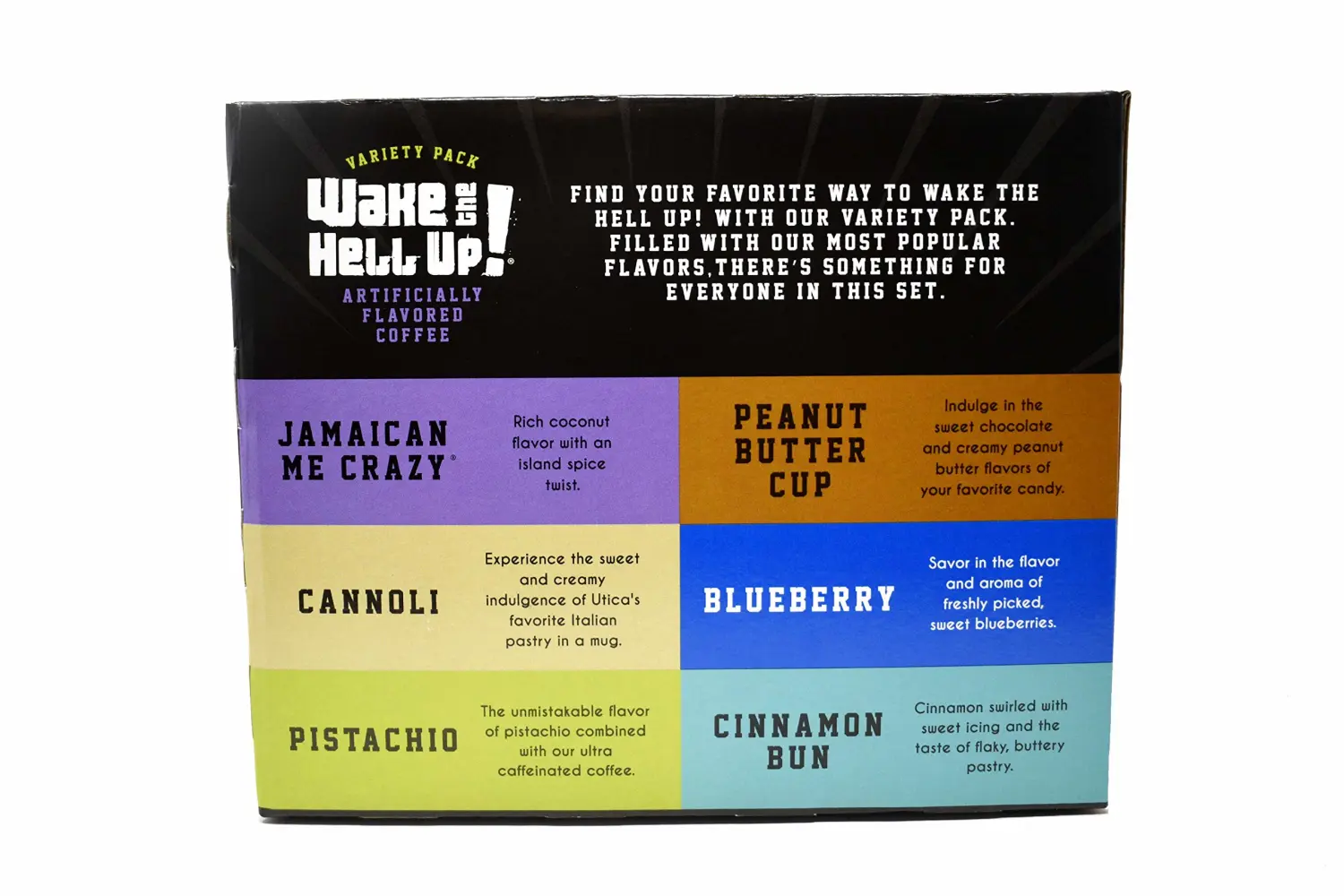 Wake The Hell Up! Variety Pack Flavored Single Serve Coffee Pods | Ultra-Caffeinated | 48 Count, 2.0 Compatible
