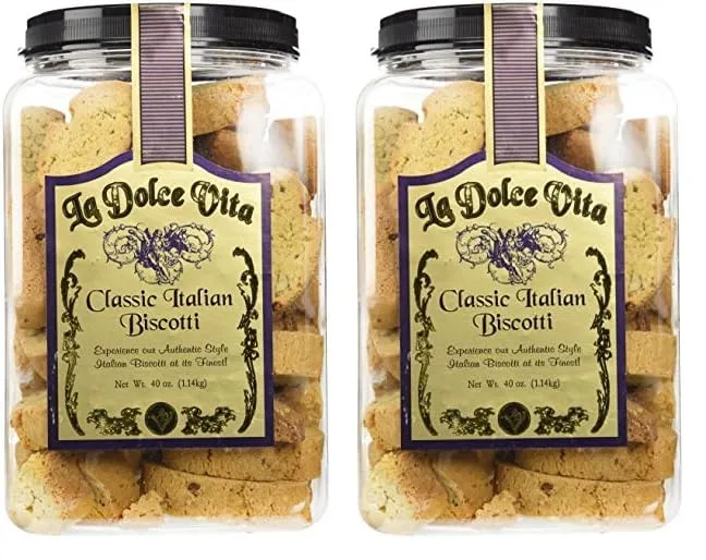La Dolce Vita Classic Italian Biscotti Almond, 40 Ounce (Pack of 2)