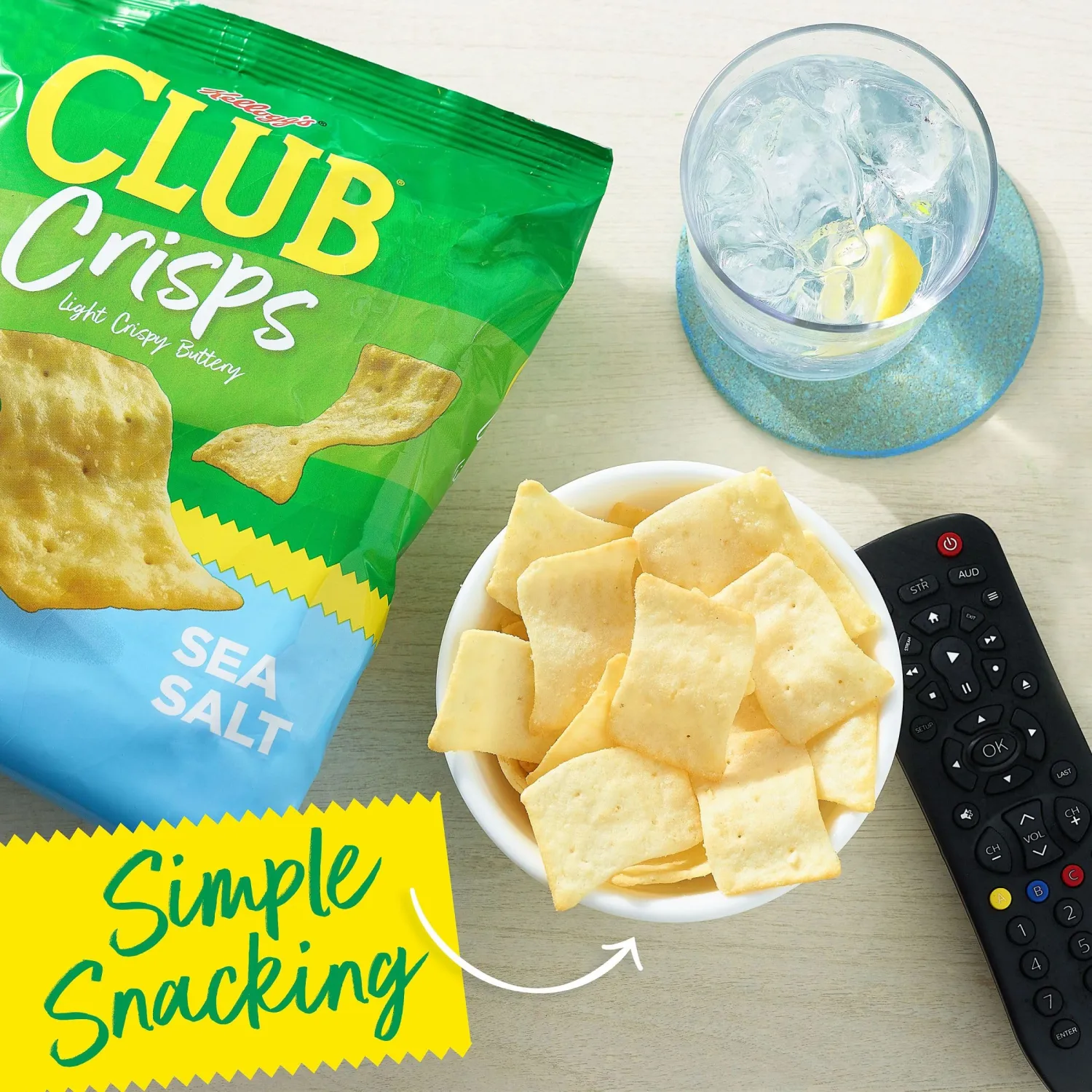 Club Cracker Crisps, Baked Snack Crackers, Party Snacks, Sea Salt, 7.1oz Bag (1 Bag)