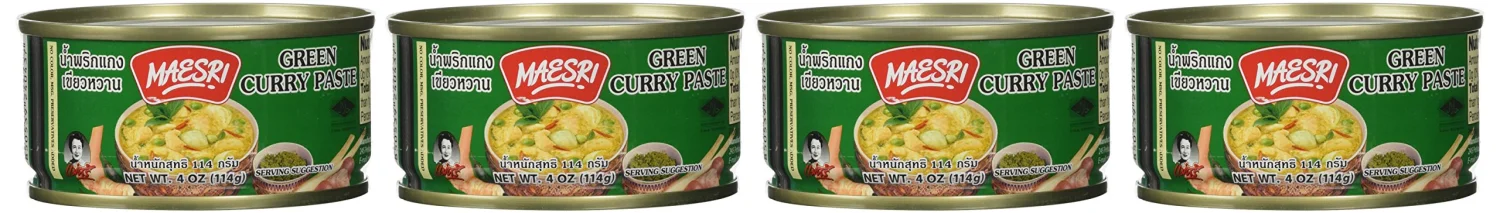 Maesri Thai Green Curry Paste - 4 Oz (Pack of 4)