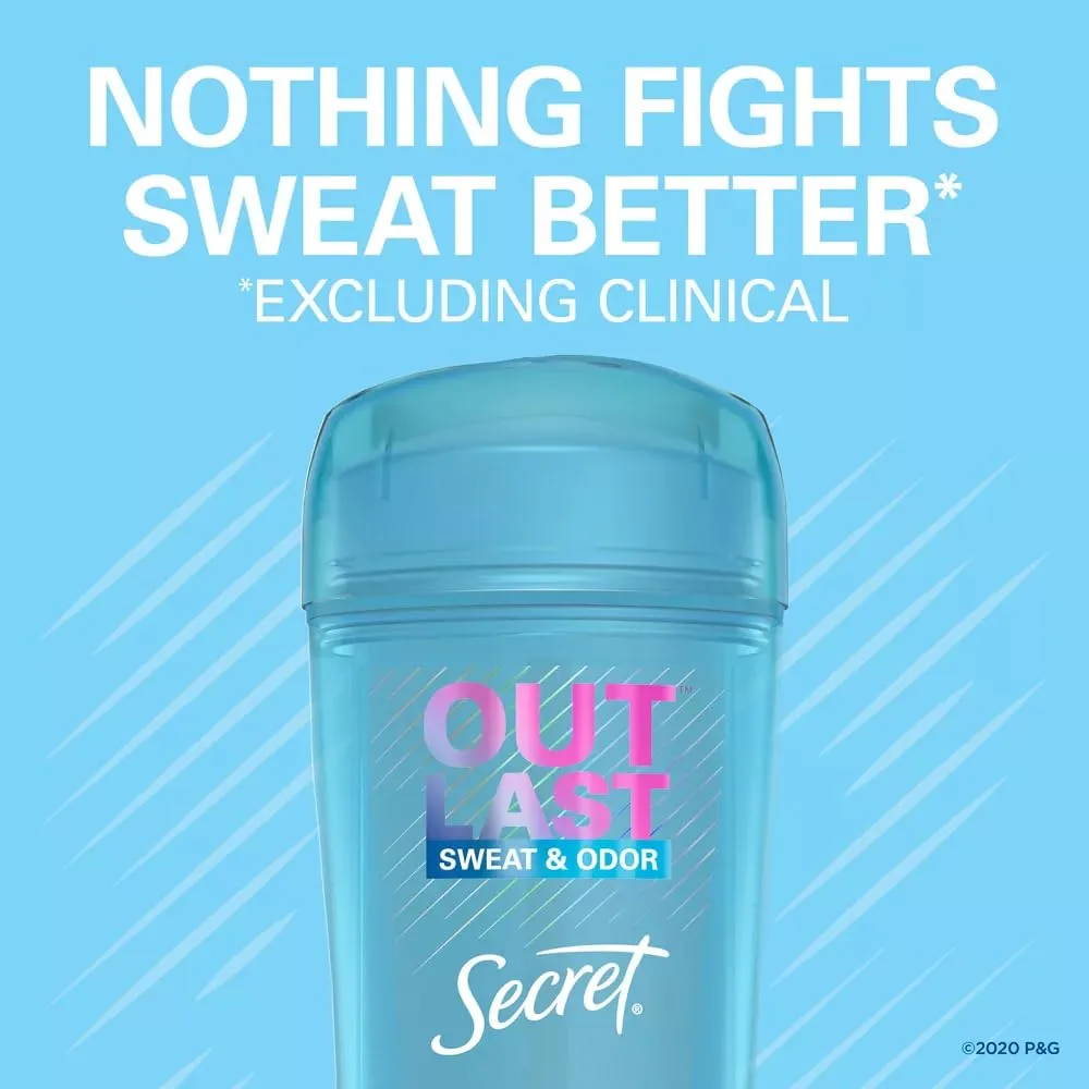 Secret Outlast Outlast XTEND Clear Gel Antiperspirant & Deodorant, Unscented, 2.6 Oz (2 Pack)
