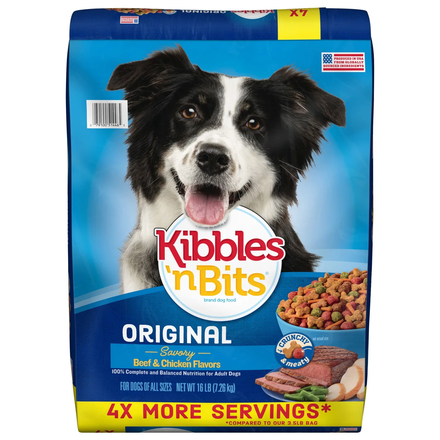 Kibbles 'N Bits 45 Lb Original Savory Beef & Chicken Flavors Dry Dog Food, Large