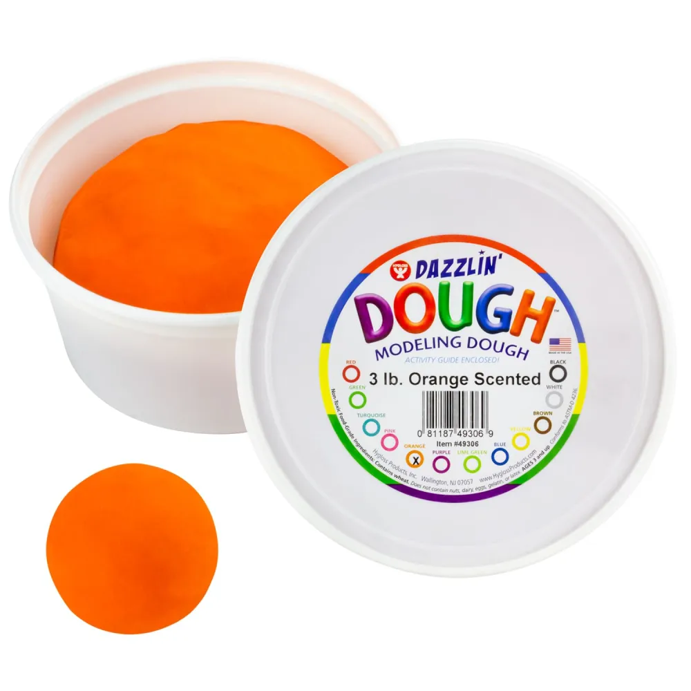 Hygloss Play Modeling Dough - Orange Dough Scented - Safe & Non-Toxic for Kids Arts & Crafts - Party Favors - Classroom Supplies - 3lb