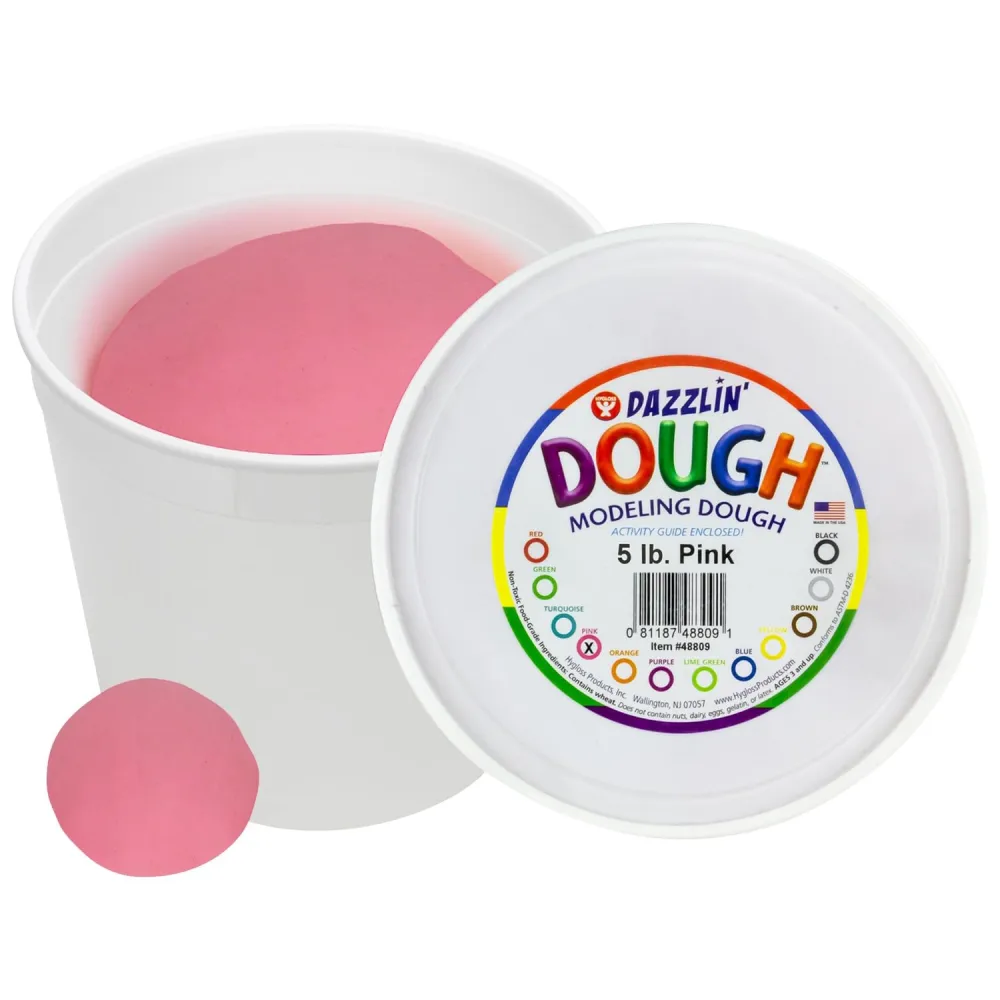 Hygloss Play Modeling Dough - 5lb. - Easter Basket Stuffer - Unscented Dough - Safe & Non-Toxic for Kids Arts & Crafts - Party Favors - Classroom Supplies, Pink