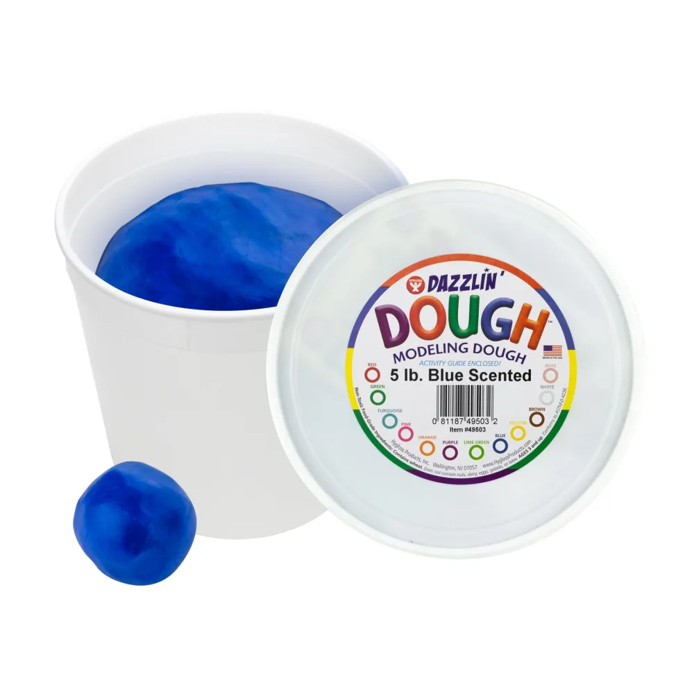 Hygloss Play Modeling Dough - Blue Dough Scented - Safe & Non-Toxic for Kids Arts & Crafts - Party Favors - Classroom Supplies - 5lb