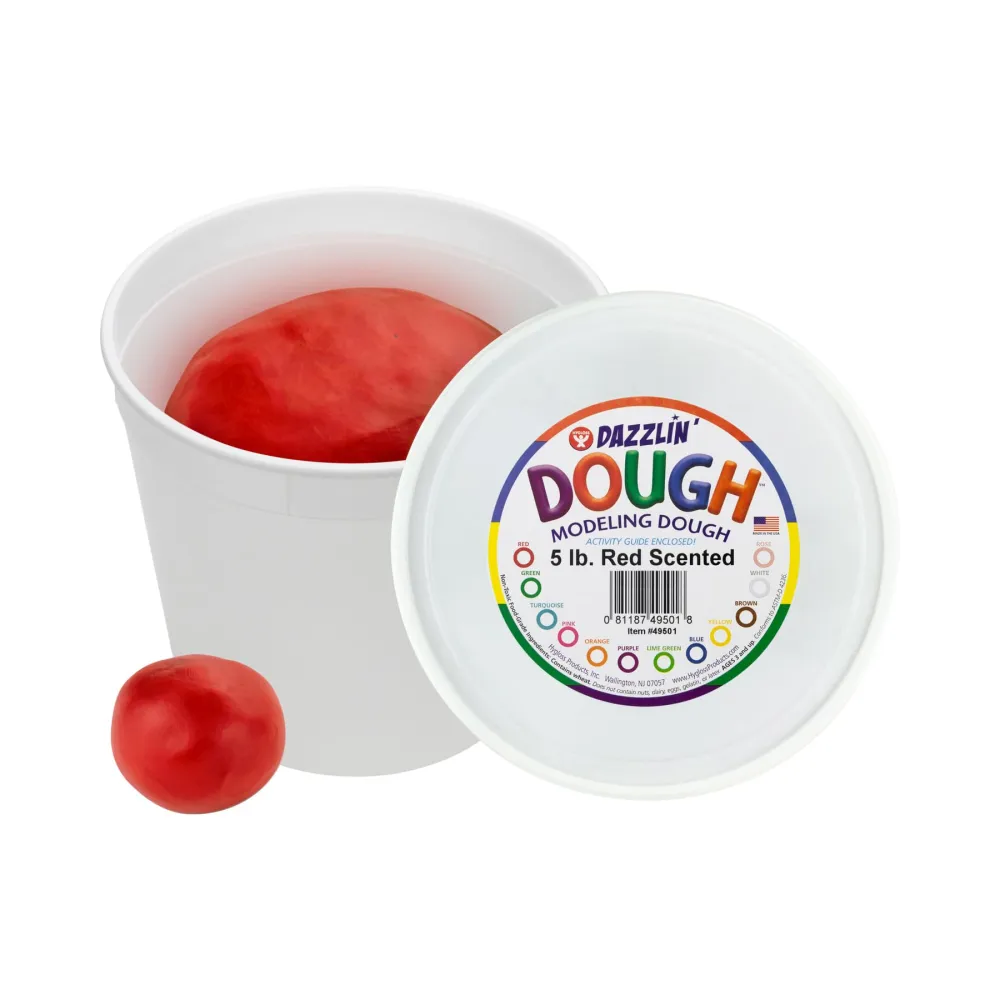 Hygloss Play Modeling Dough - Red Dough Scented - Safe & Non-Toxic for Kids Arts & Crafts - Party Favors - Classroom Supplies - 5lb