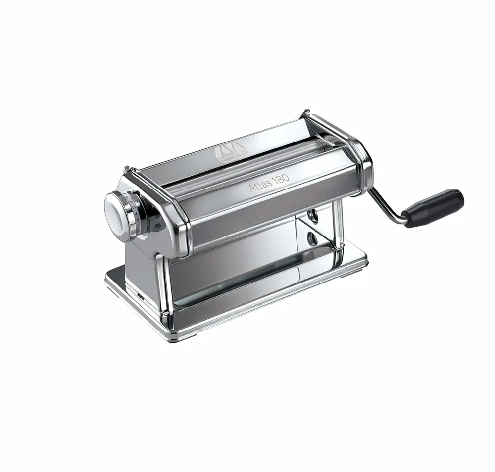 MARCATO 8342 Atlas Pasta Dough Roller, Made in Italy, Includes 180-Millimeter Pasta Roller with Hand Crank and Instructions, Silver