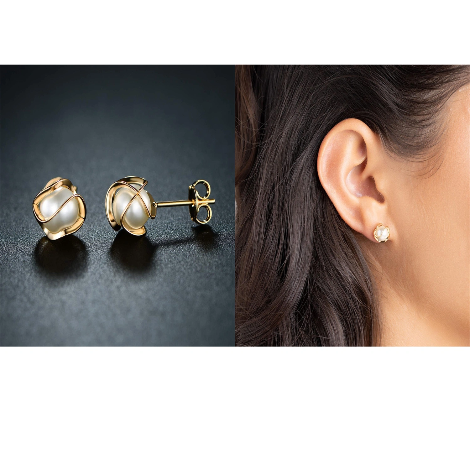 Pearl Flower Earrings Elegant Pearl Stud Earrings Jewelry for Women