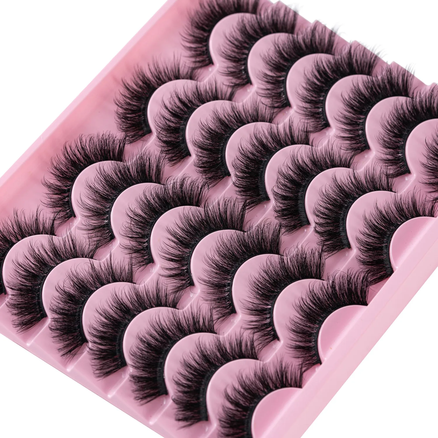 Fake Lashes that Look Like Extensions 20MM D Curl Strip Lashes Pack Cat Eye Lashes Wispy Mink Lashes Fluffy False Eyelashes Pestañas Postizas Naturales 14 Pairs
