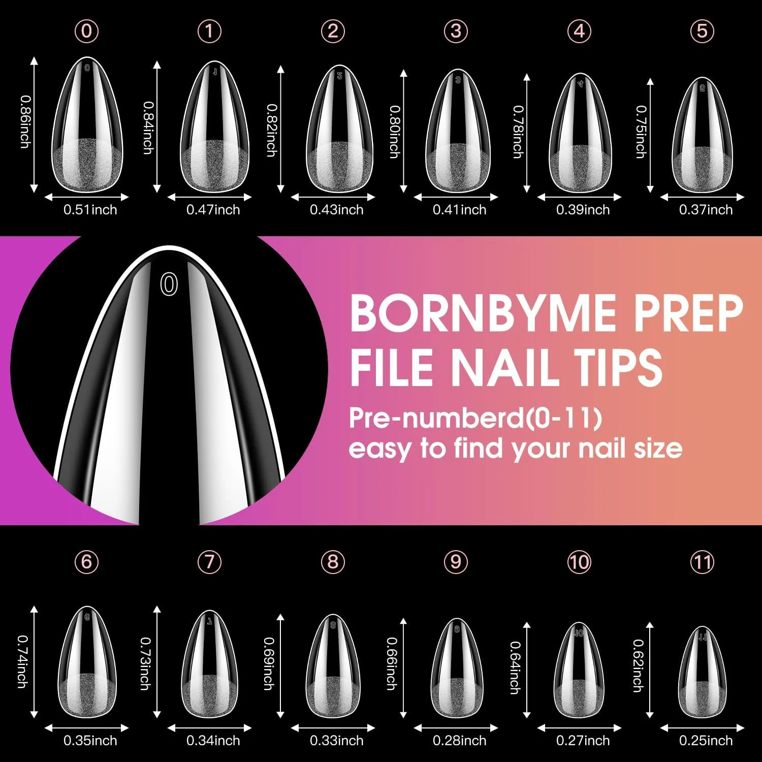 Short Almond Soft Gel Nail Tips, BORNBYME 216 PCS Pre Buff Full Cover Shaped Nail Extenison Tips Half Matte Gel X Nail Tips