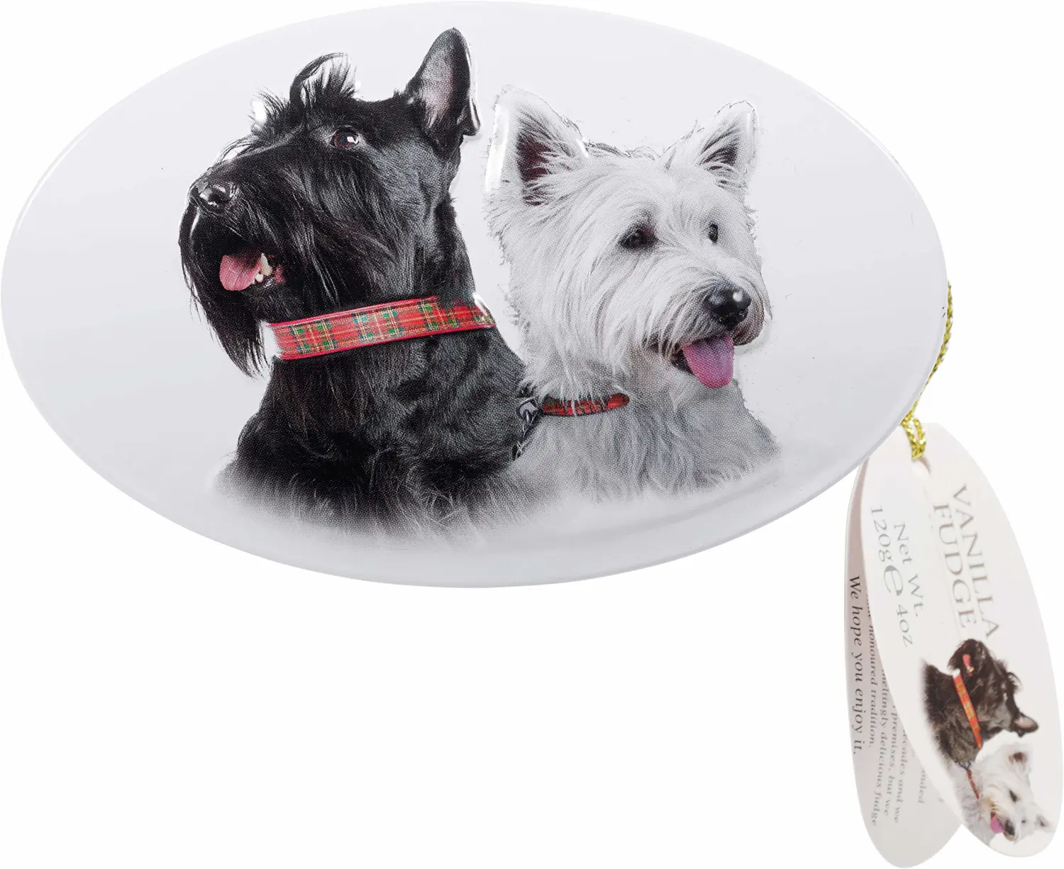 Gardiners of Scotland Handmade Fudge 120g Oval Tin, Scottie Dog Vanilla Fudge