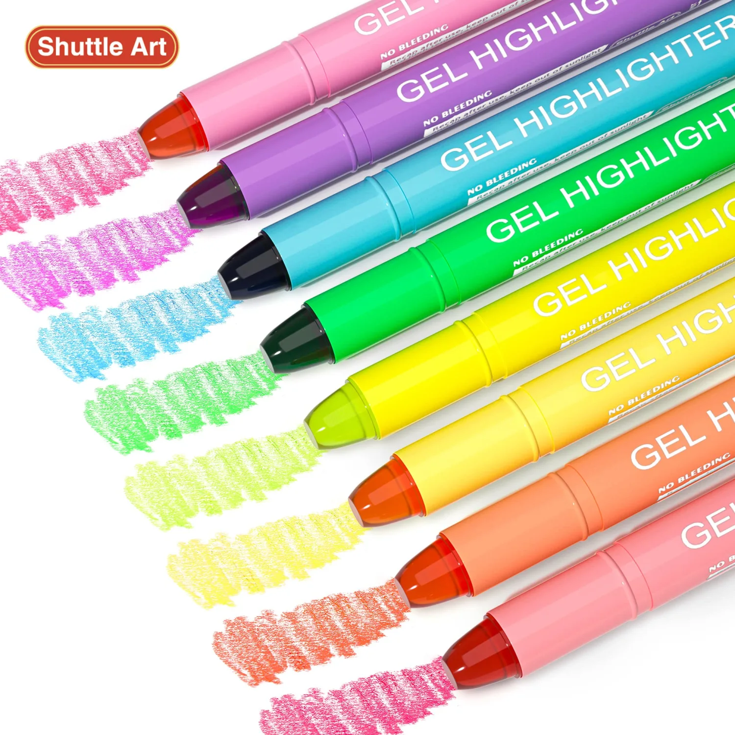 Shuttle Art 16 Pack Gel Highlighters, 8 Assorted Colors Highlighter Study Kit, Great for Journaling, Highlighting and Studying