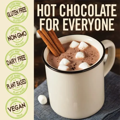 Castle Kitchen Double Dutch Dark Chocolate Premium Hot Cocoa Mix - Dairy-Free, Vegan, Plant Based, Gluten-Free, Non-GMO Project Verified, Kosher - Just Add Water - 14 oz