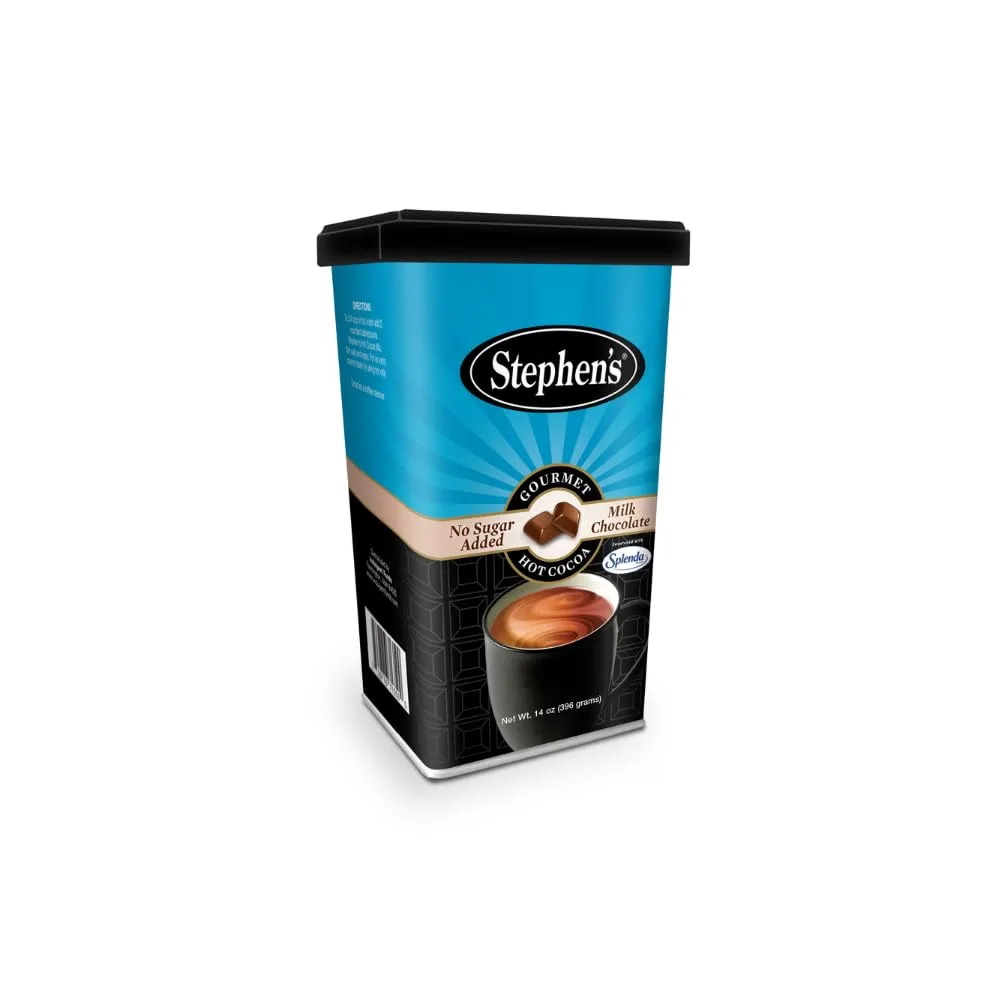 Stephen's Gourmet Hot Cocoa, No Sugar Added Milk Chocolate, 14 OZ (Pack of 1)
