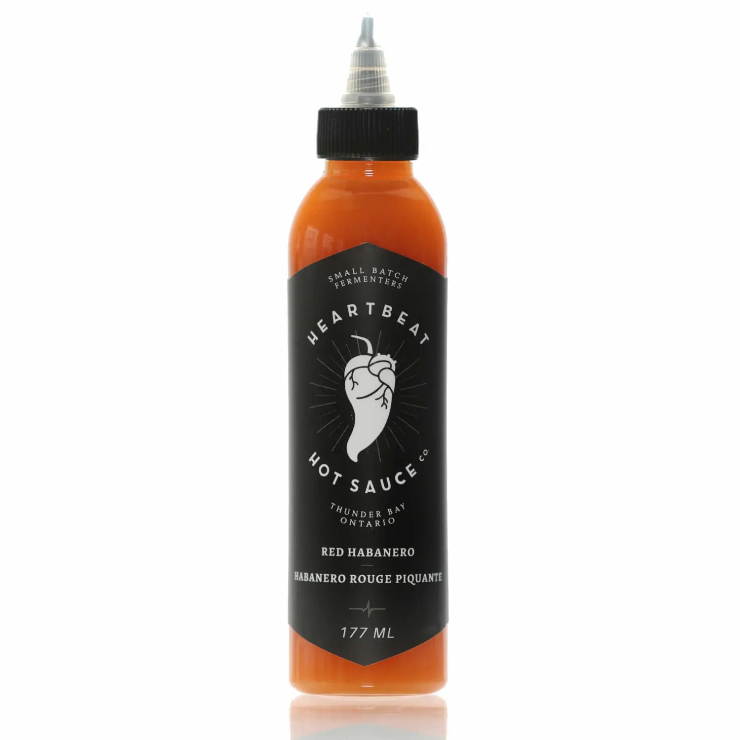 Heartbeat Hot Sauce - Red Habanero, 6 oz. - Small Batch & Handmade, Vegan, Gluten Free, Preservative Free, Featured on Hot Ones!