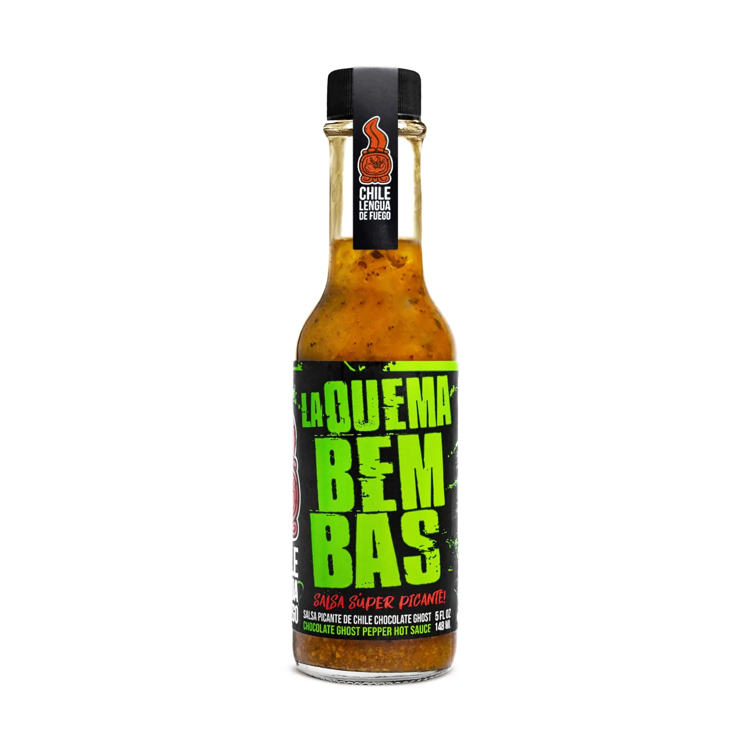 Quema Bembas Hot Sauce - Intense Heat with Big Black Mama and Chili Ghost Peppers, Olive Oil, Tomato, and Parsley Blend