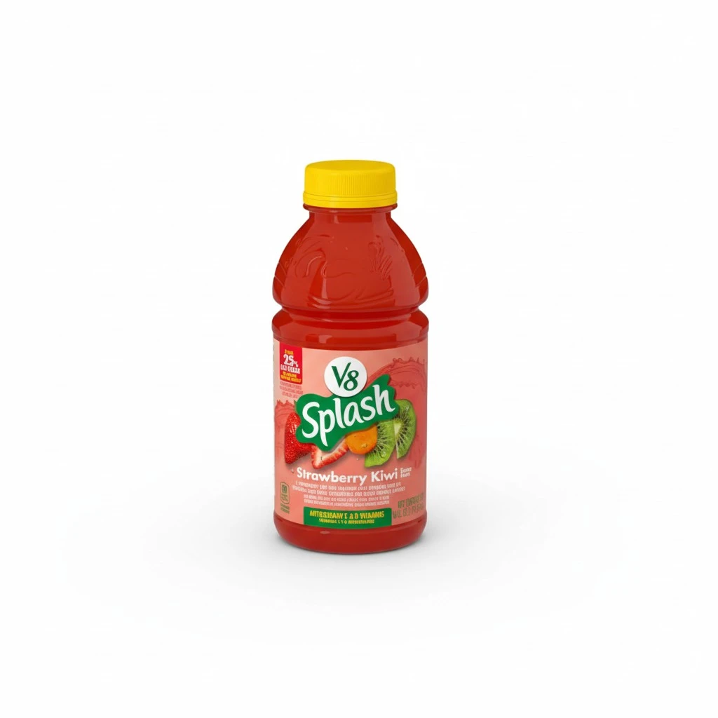V8 Splash Strawberry Kiwi Flavored Juice Beverage, 16 fl oz Bottle (12 Pack)