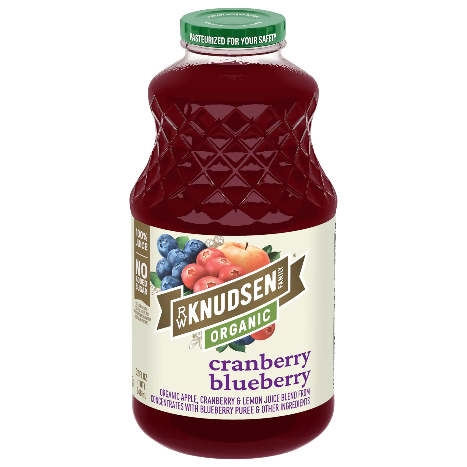 R.W. Knudsen Family Organic Cranberry Blueberry Juice Blend, 32 Ounces