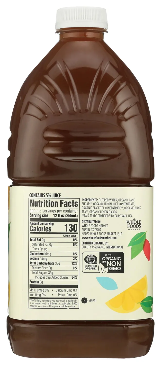 365 by Whole Foods Market, Organic Tea & Lemonade Blend, 64 Fl Oz (Pack of 2)