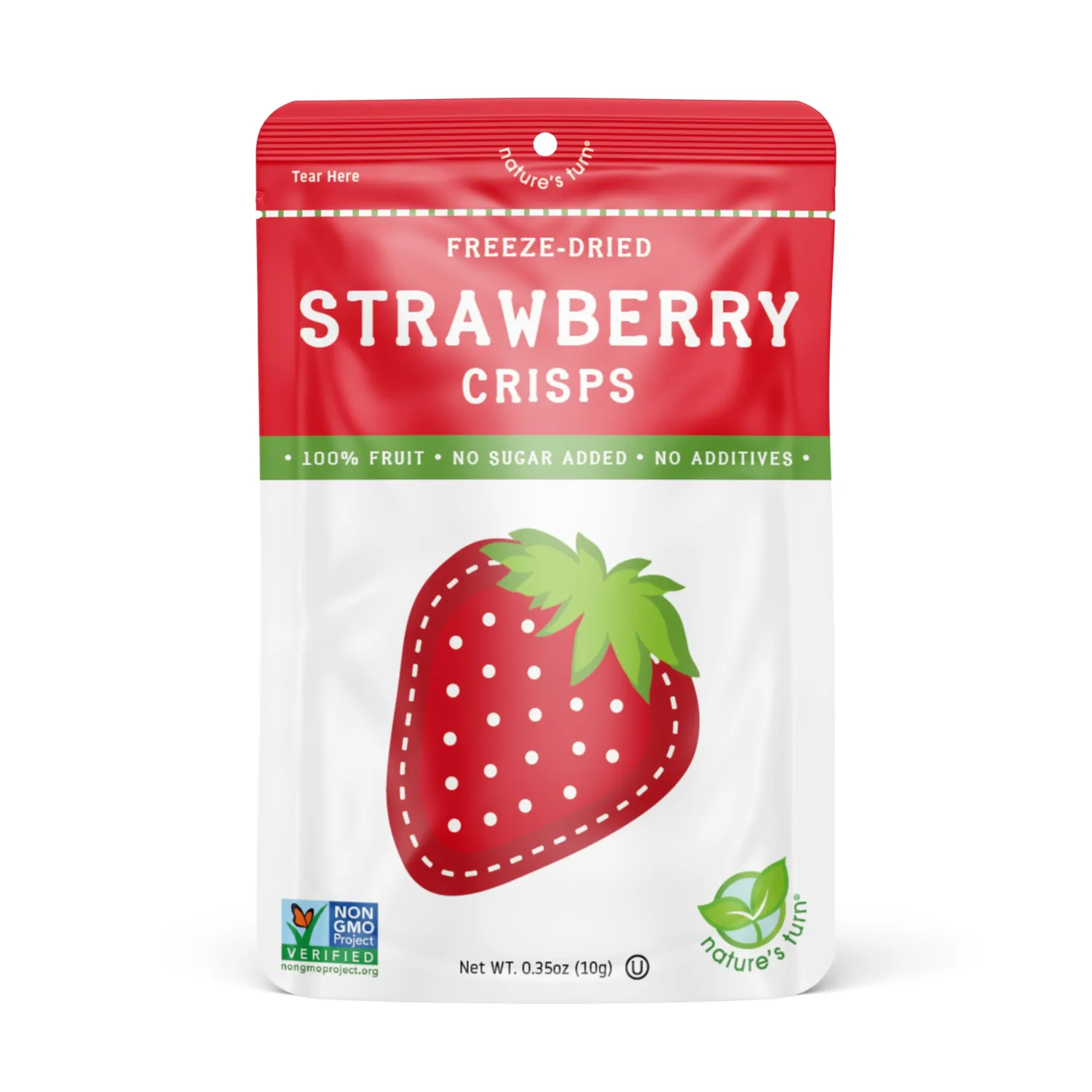 Nature’s Turn Freeze-Dried Fruit Snacks, Strawberry Crisps, Pack of 24 (0.35 oz Each)