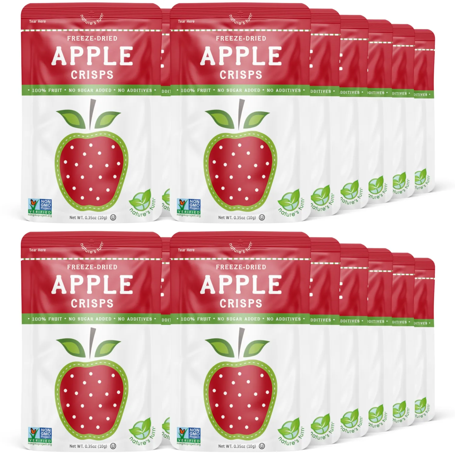 Nature’s Turn Freeze-Dried Fruit Snacks, Apple Crisps, Pack of 24 (0.35 oz Each)