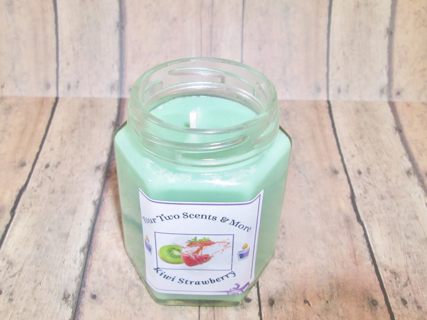 Fruity Scented Soy Candle, Kiwi Strawberry, 6 oz, Free Shipping