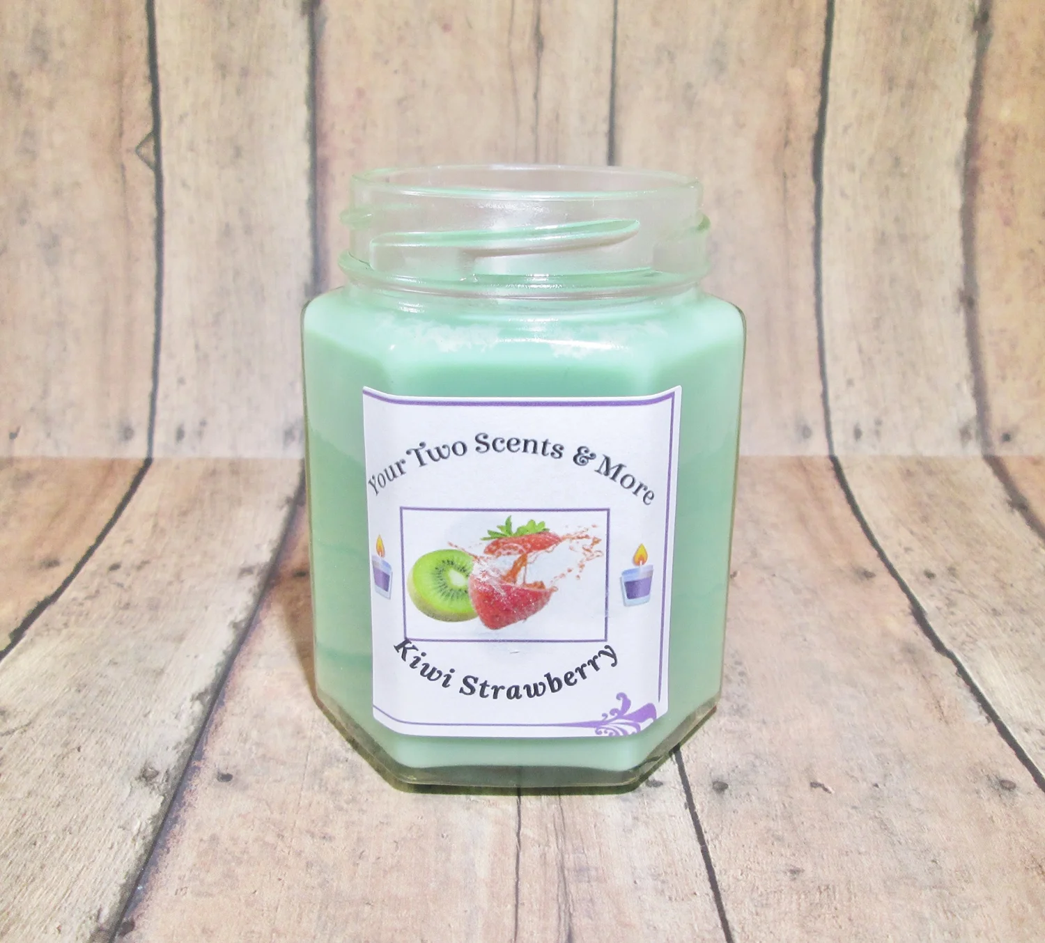 Fruity Scented Soy Candle, Kiwi Strawberry, 6 oz, Free Shipping