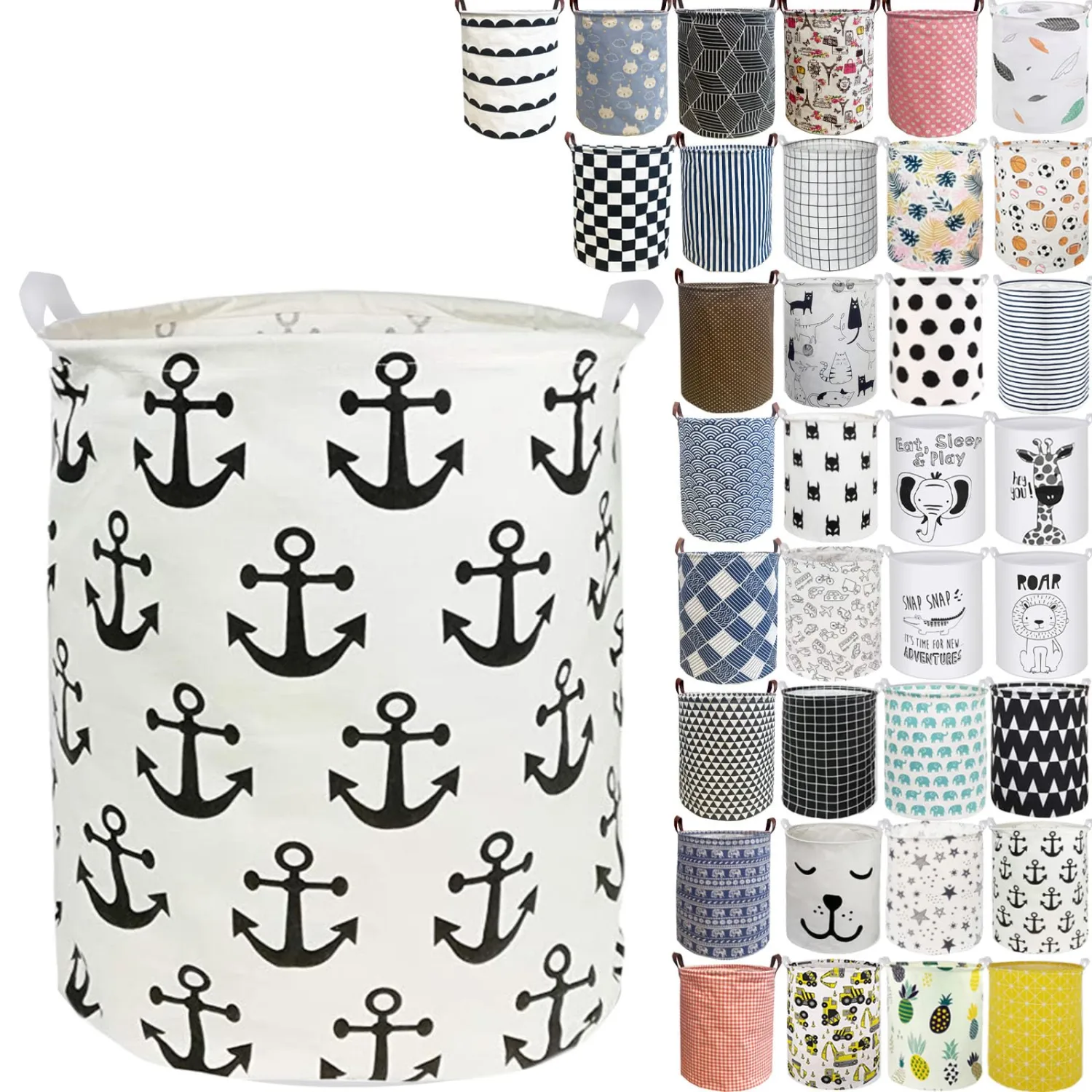 Collapsible Laundry Basket in Bedroom Waterproof Laundry Hamper in Bathroom Large Laundry Bag in College Dormitory Cloakroom Livingroom Nursery Organizer Toy Bin