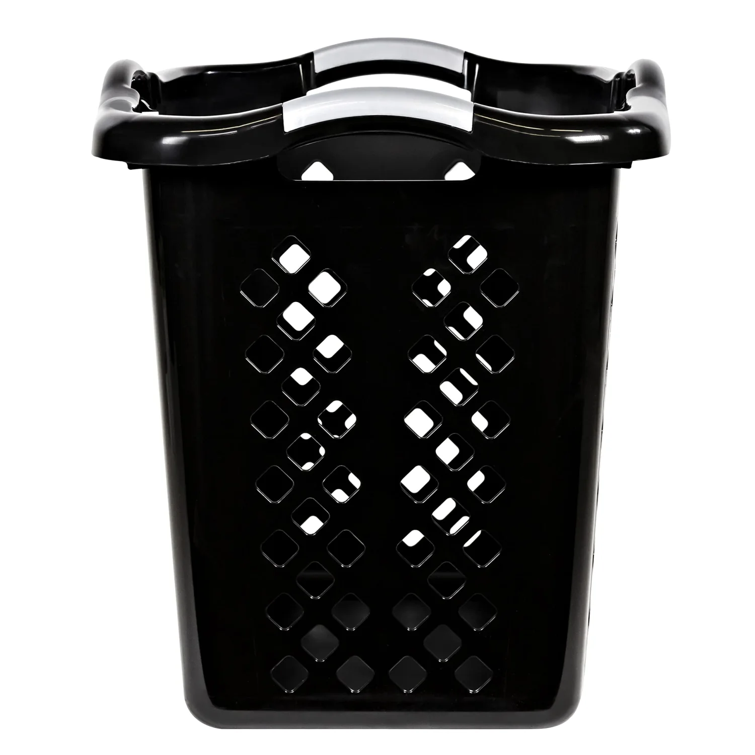 EGEN Home Logic 2 Bushel Lamper Plastic Laundry Basket with Silver Handles, Black