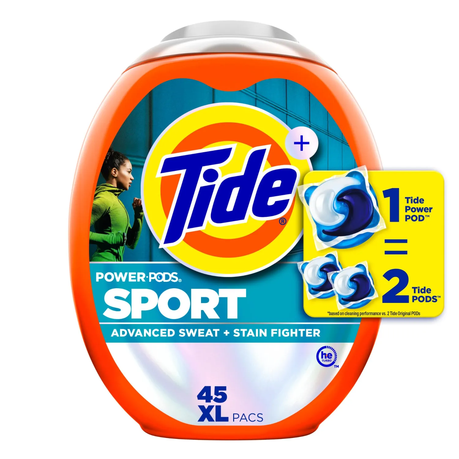 Tide Power Pods Laundry Detergent Pacs with Febreze Sport, 45 Count, Febreze Freshness with Sport Odor Defense