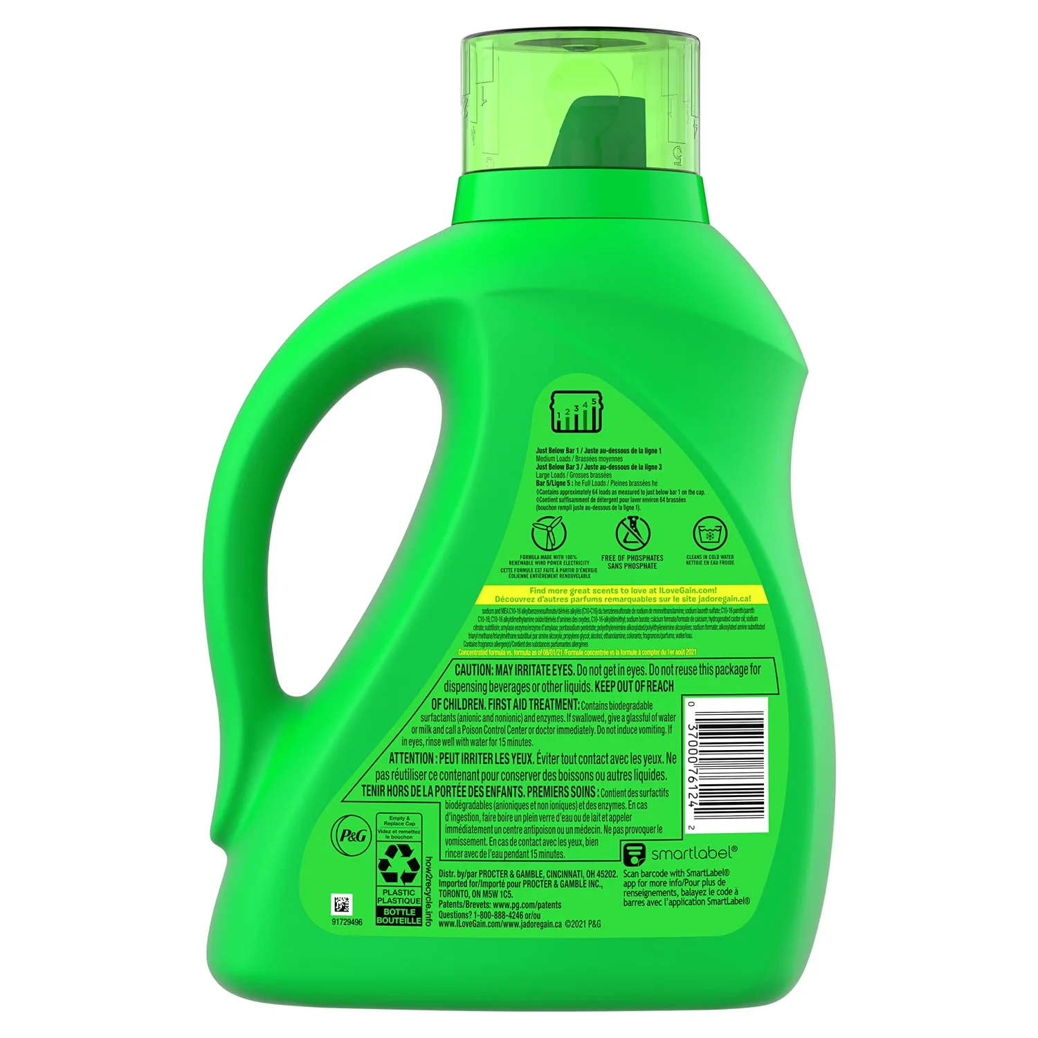 Gain + Aroma Boost Liquid Laundry Detergent, Blissful Breeze Scent, 64 Loads, 92 fl oz, HE Compatible