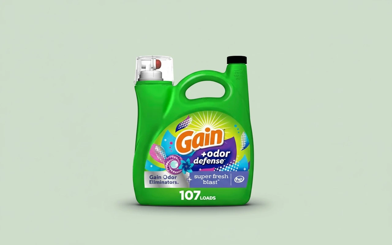 Gain + Odor Defense Liquid Laundry Detergent Super Fresh Blast Scent 154 fl oz 107 Loads HE Compatible (Pack of 2)