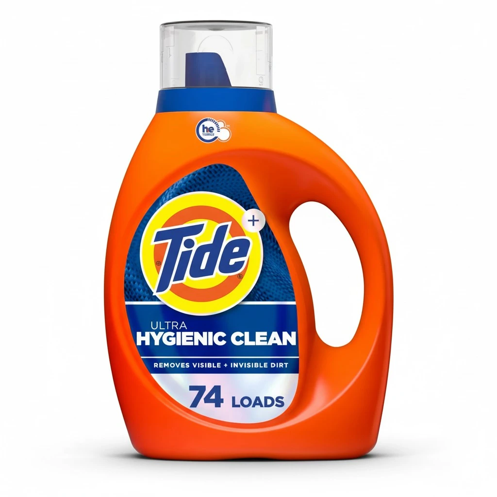 Tide Hygienic Clean Heavy 10x Duty Liquid Laundry Detergent, HE Compatible, Original Scent, 105 fl oz, 74 loads