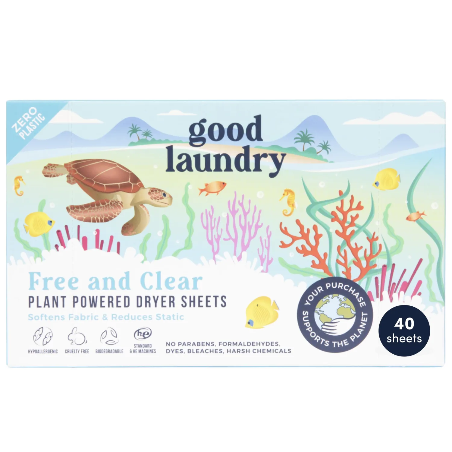 Unscented Dryer Sheets | Reduce Static, Infused with Essential Oils, Biodegradable, Hypoallergenic, No Harsh Chemicals & Plastic-Free - Based in the USA