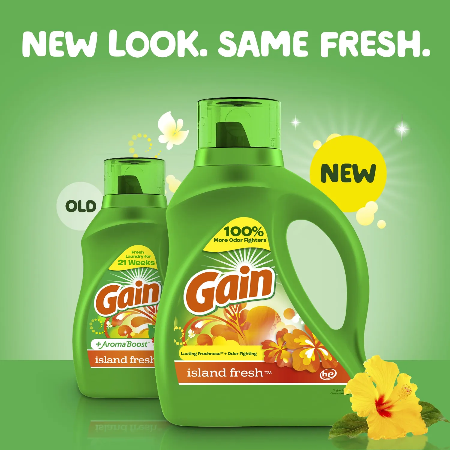Gain + Aroma Boost Liquid Laundry Detergent, Island Fresh Scent, 107 Loads, 154 fl oz, HE Compatible