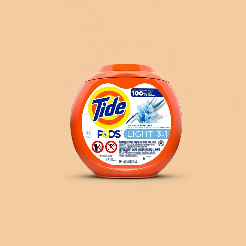 Tide PODS Light Laundry Detergent Pacs, 42 Count, Ocean Mist Scent, Powerful Clean with a Light and Lasting Scent