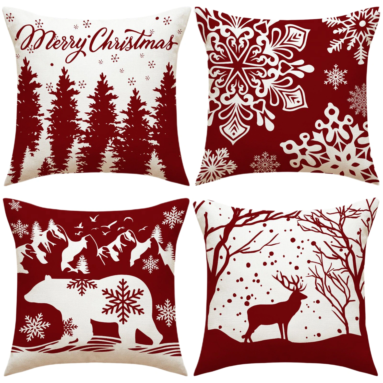 Christmas Pillow Covers, Winter Throw Pillow Covers Pillow Case
