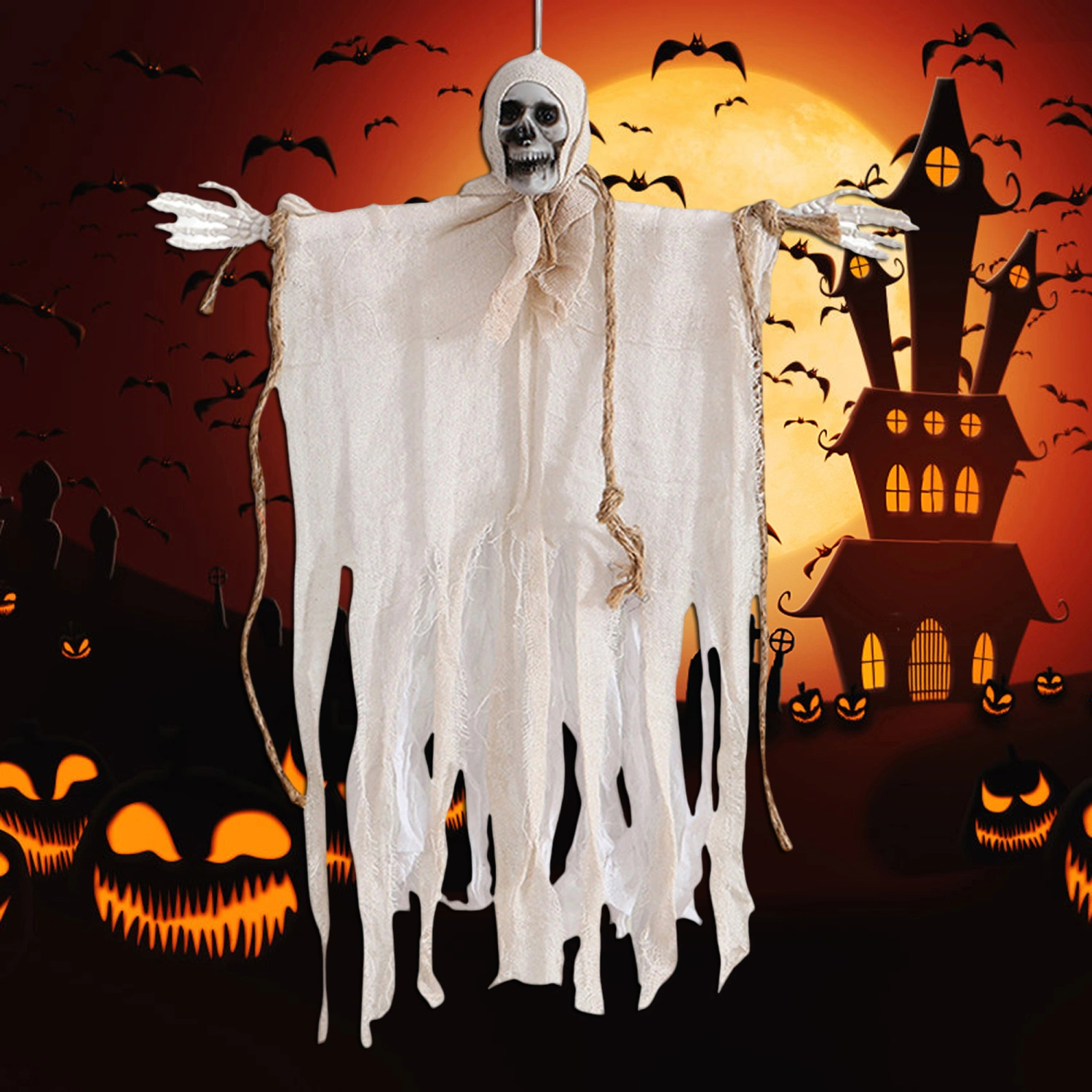 Halloween Scary Decoration Hanging Skeleton Ghost Party Props 