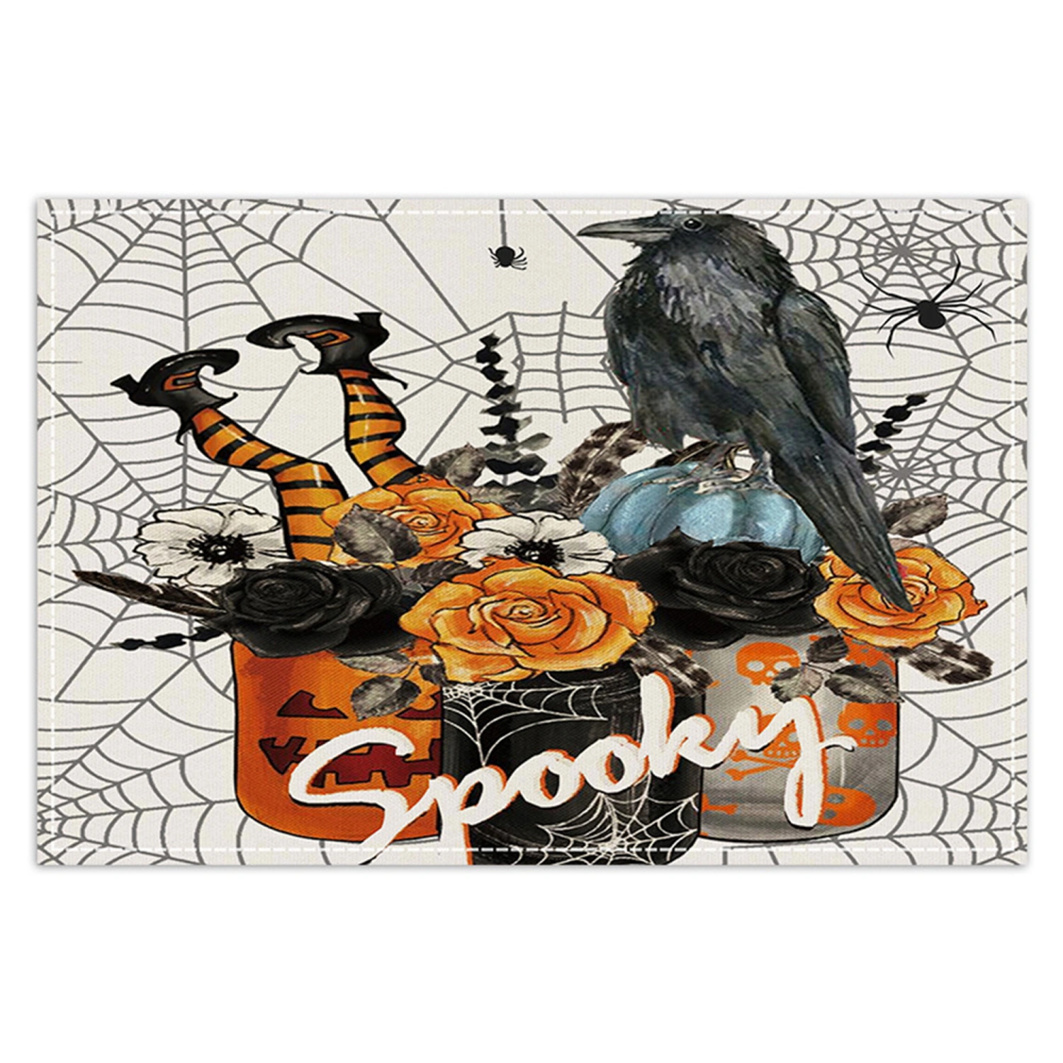Halloween Placemats Heat-Resistant Table Mats Coasters for Kitchen