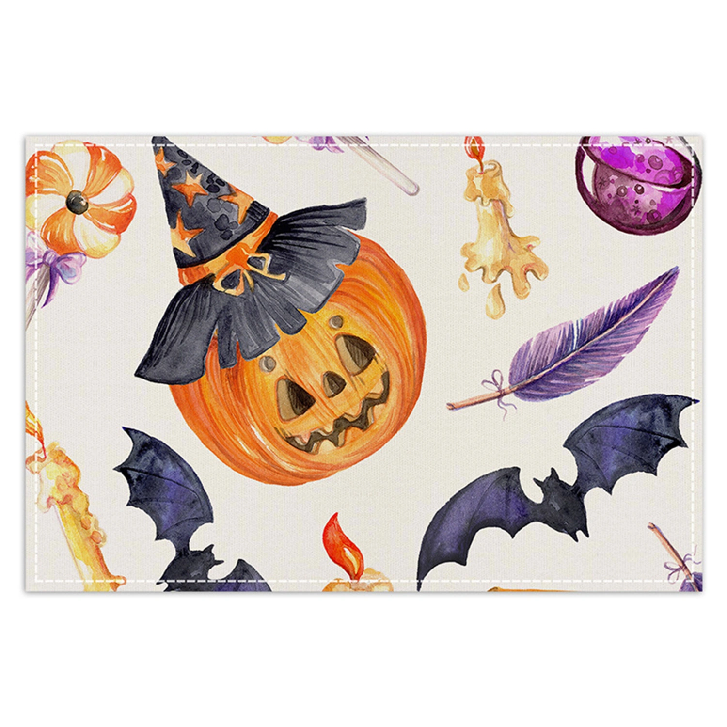 Halloween Placemats Heat-Resistant Table Mats Coasters for Kitchen