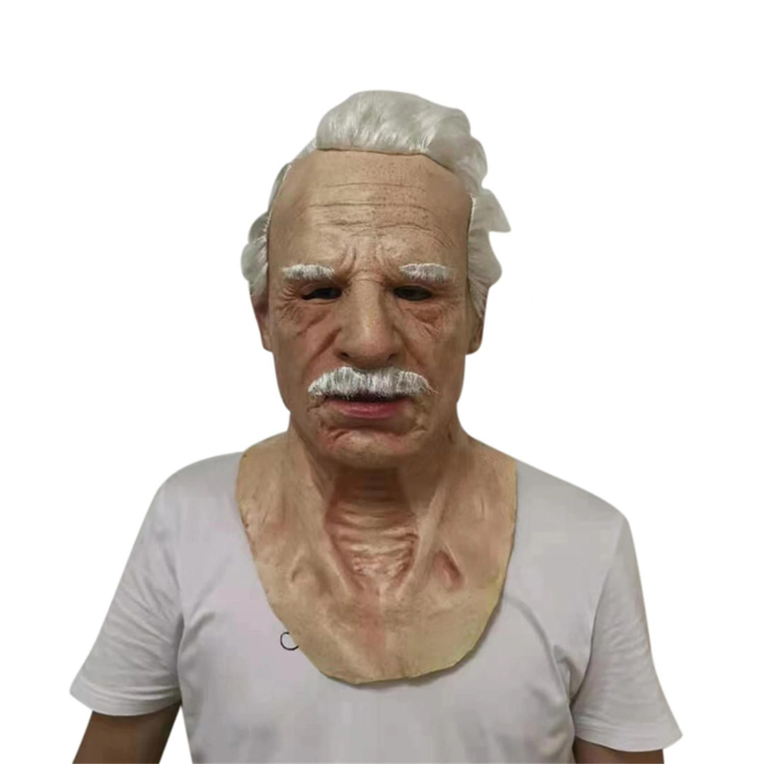 Halloween Old Man Facewear with Wig and Beard Realistic Headgear