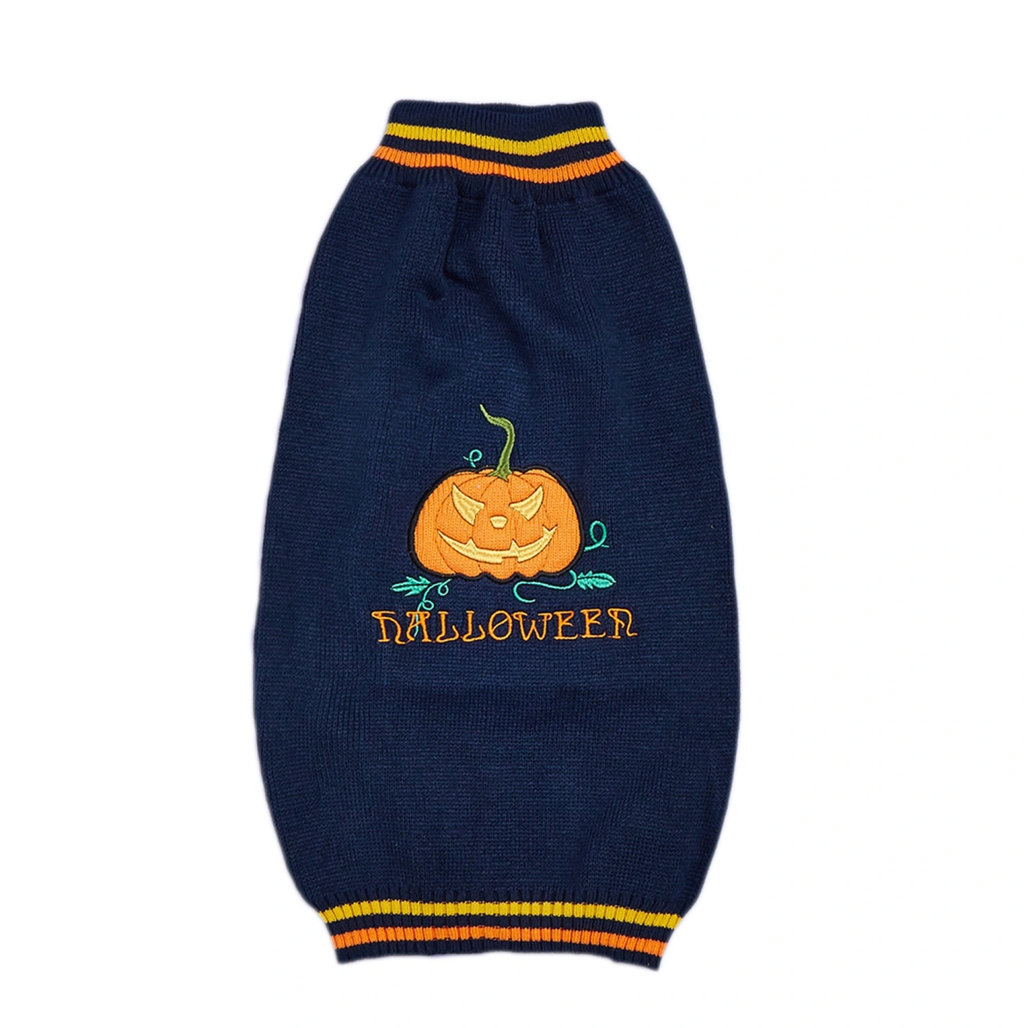 Dog Halloween Costume Funny Pumpkin Embroidery Pet Sweater Apparel