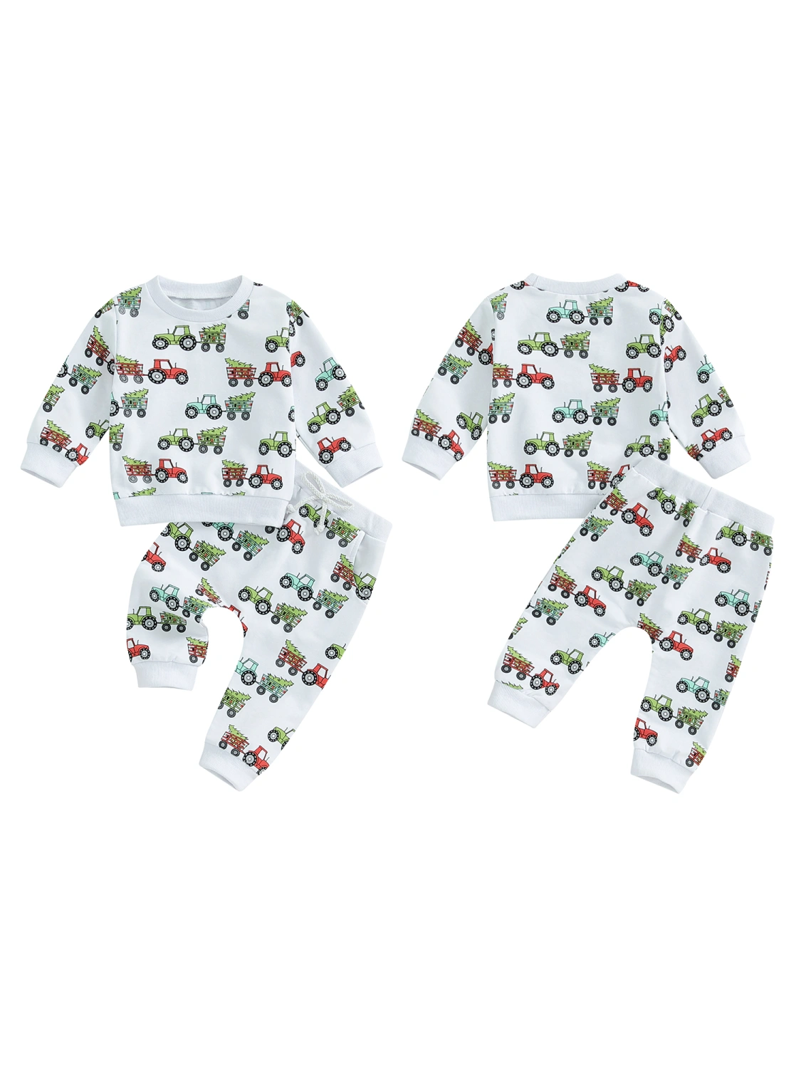 Toddler Boys Christmas Outfits Christmas Tree Print Sweatshirts Pants