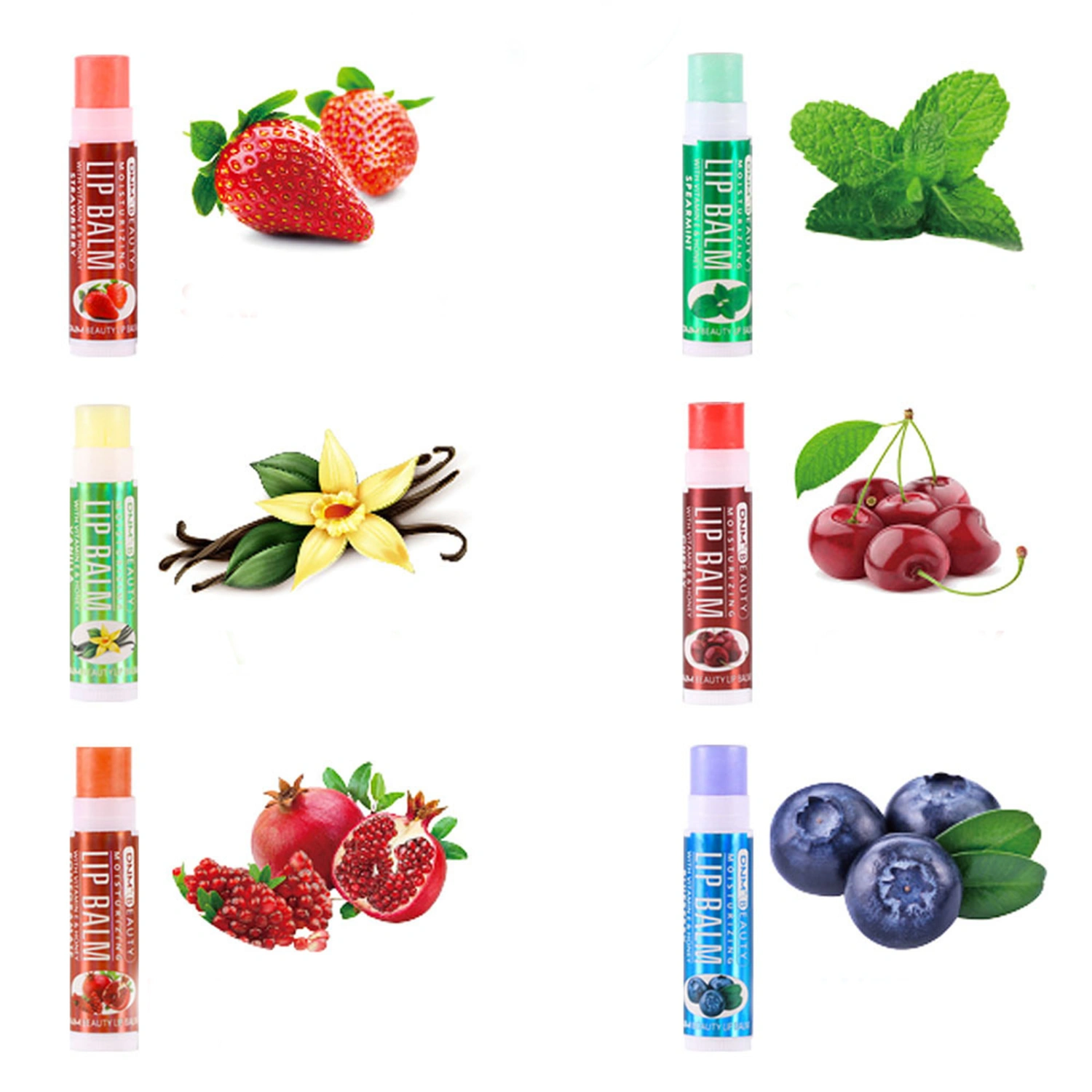 Moisturizing Lip Balm Set Natural Hydrating Fruity Lip Plumper 