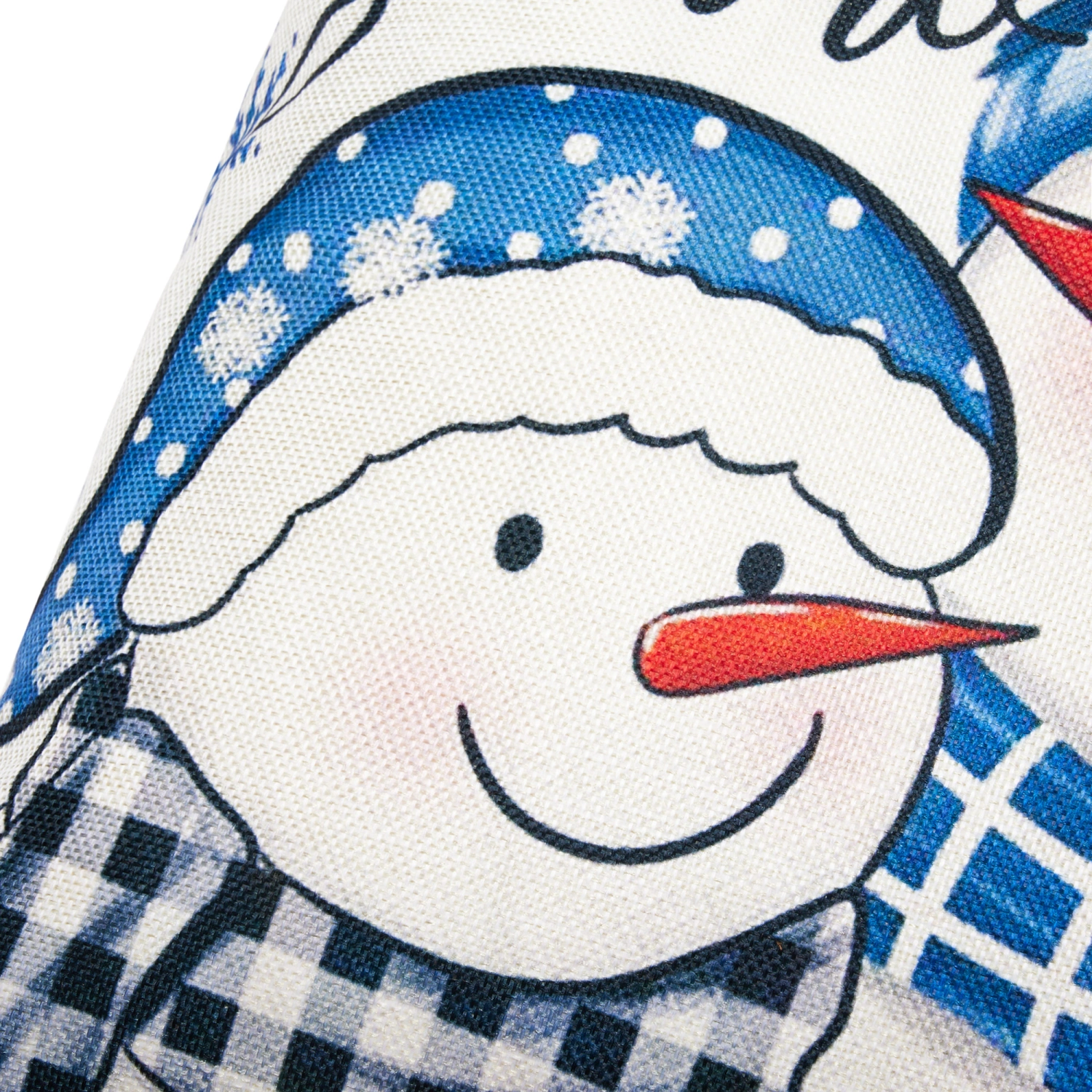 Christmas Pillowcase, Plaid Snowman Tree Print Throw Pillow Cover